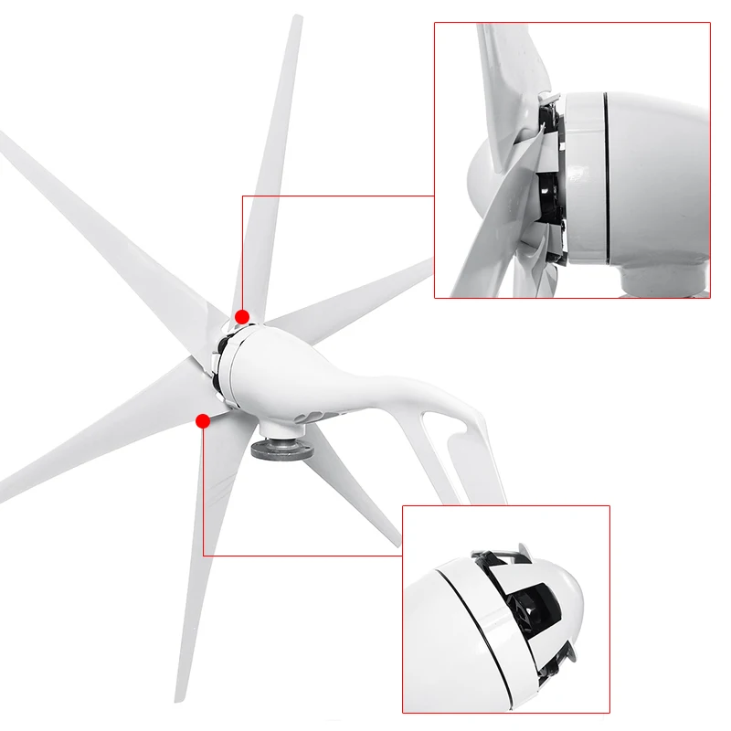2500W 12 V/24 V 6 ветровые турбины+ контроллер ветрогенератора Мощность ветряная энергия турбины зарядки дома или Отдых на природе