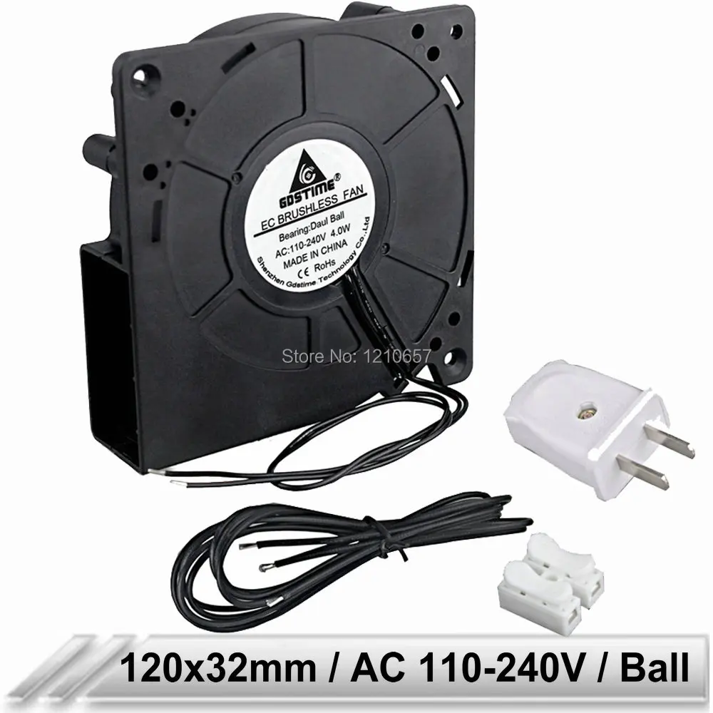 

Gdstime EC Blower 120MM 12cm 12032 Ball Bearing Brushless Turbo Centrifugal Fan AC 110V 120V 220V 240V