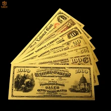7 unids/lote de 1875 billetes de oro de los Estados Unidos, papel de moneda 1.510.10.50.100.1000 dólares, billetes de banco, Colección y regalos de vacaciones