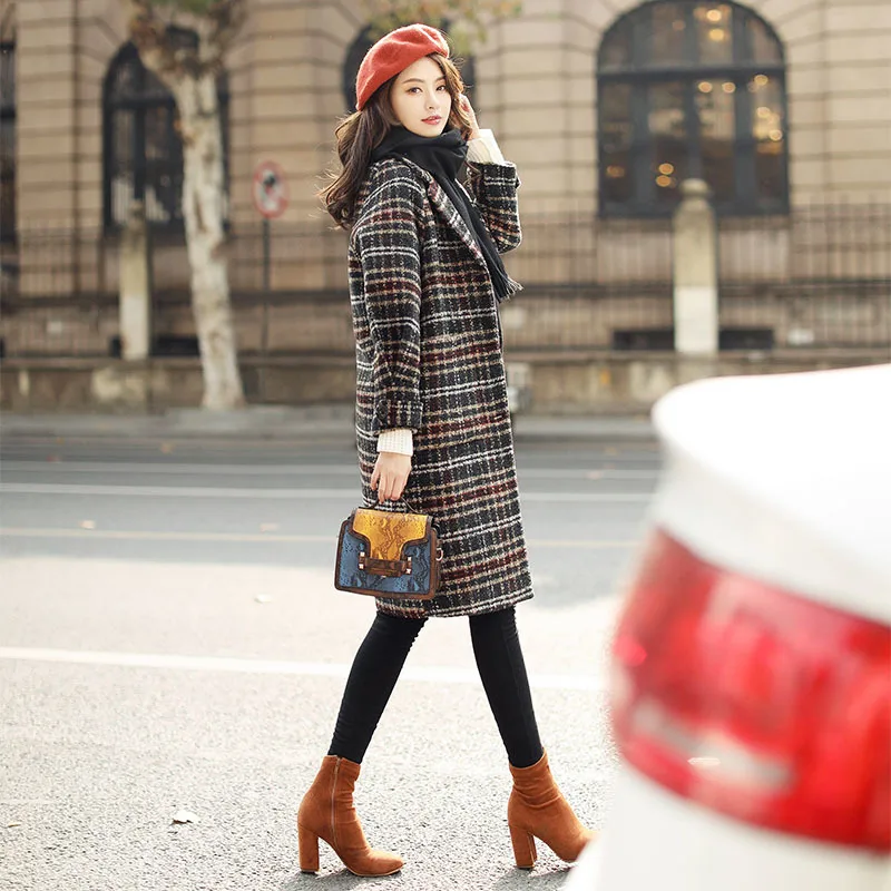 Новая Шерстяная Смесь шерстяное Женское пальто ветровка Manteau Femme Hiver зимнее
