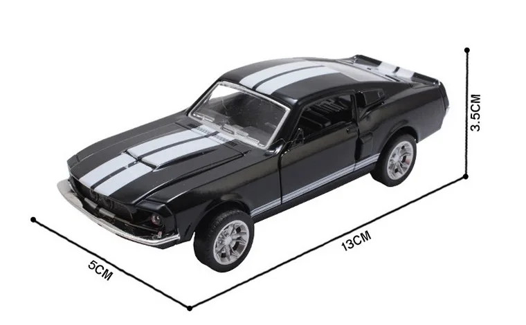 Ford Mustang GT 1967 GT500 возвращаемая Игрушечная модель автомобиля из сплава детская