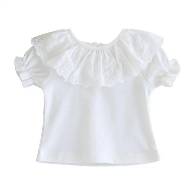 0 2 year Newborn girl Short Sleeve T shirt Girl White Collar Baby T