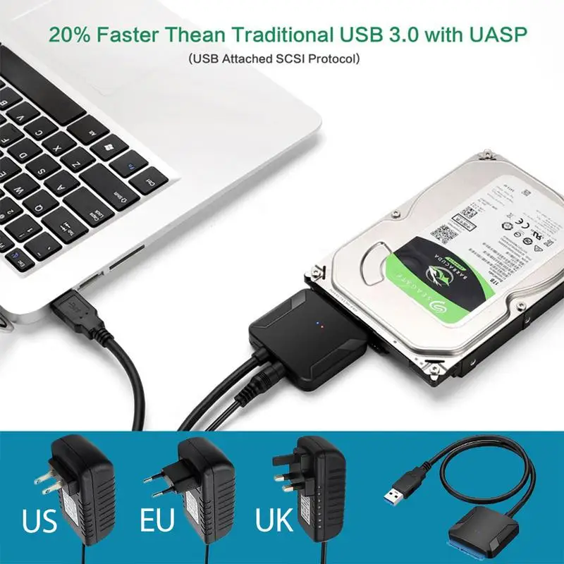

USB 3.0 To Sata Adapter Converter Cable USB3.0 Cable Converter For Samsung Seagate WD 2.5 3.5 HDD SSD Adapter