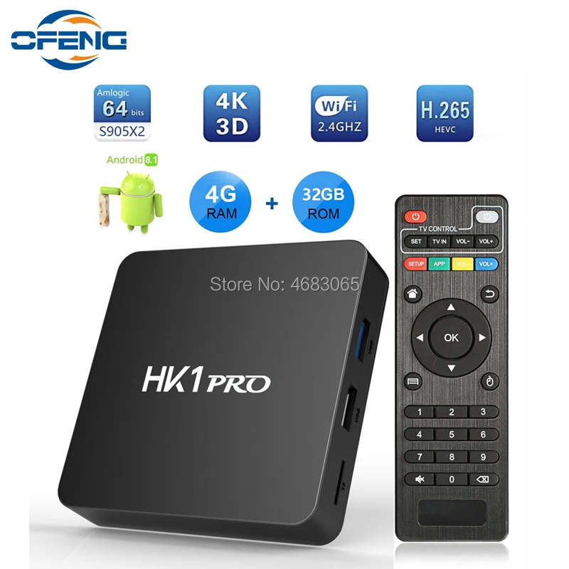 

HK1 PRO Set Top Box Android 8.1 Amlogic S905X2 QuadCore 2.4G&5GHz Dual Wifi Media Player DDR4 2GB/4GB RAM 16GB/32GB/64GB TV BOX