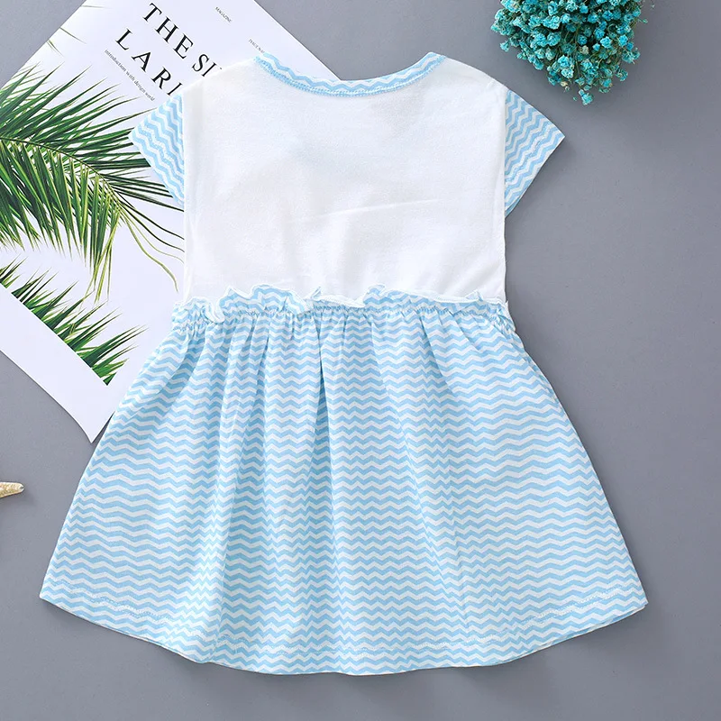 Тонкое летнее платье принцессы Летняя одежда для малышей ярких цветов девочек
