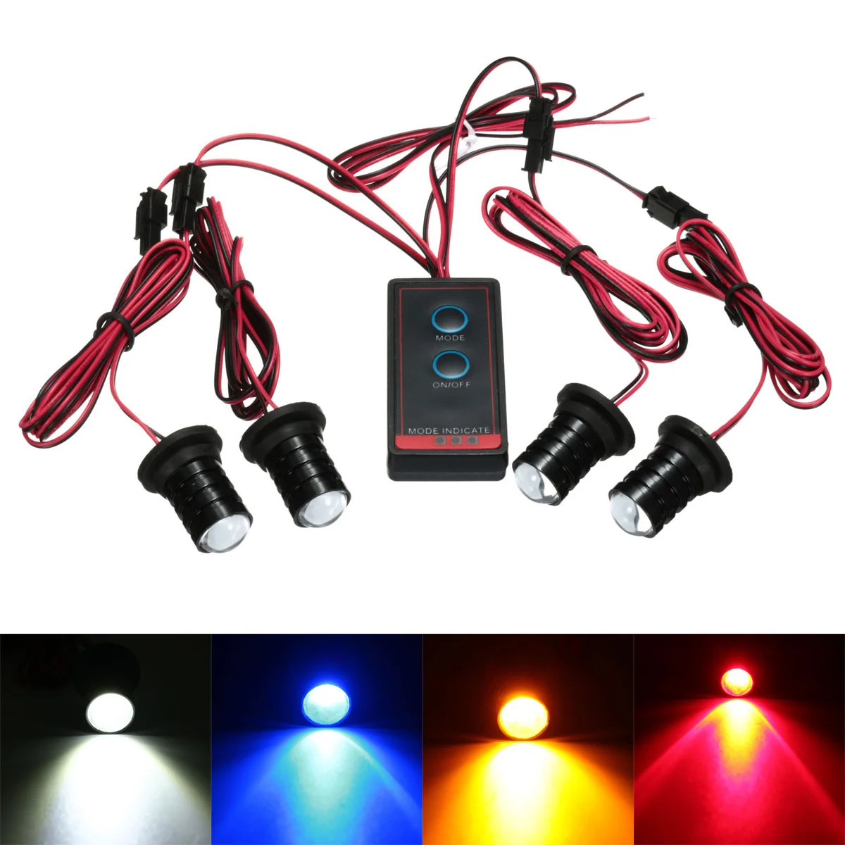 

Universal Remote Control Car 4 LED Strobe Flashing Hazard Emergency Warning Light