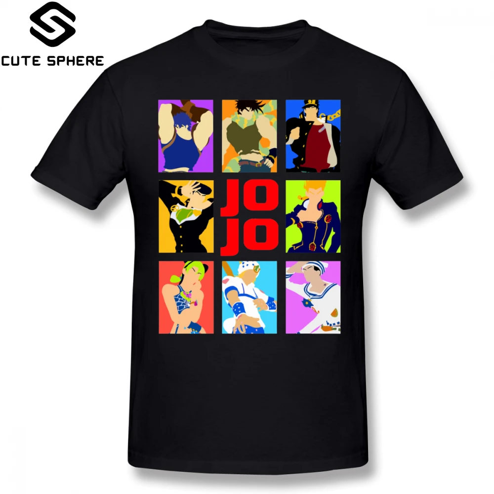 Цена Jojo Bizarre футболка Jojo S Bizarre Adventure футболка с коротким рукавом летняя футболка Забавный Графический 5x100 хлопок мужская футболка