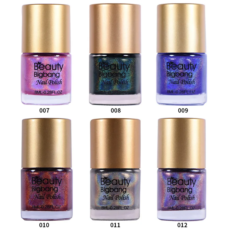 

BeautyBigBang 6 bottles NEW Arrival 2018 Holographic Nail Polish Colorful Holo nailpolish nail varnish Glitter Nail Polish Set