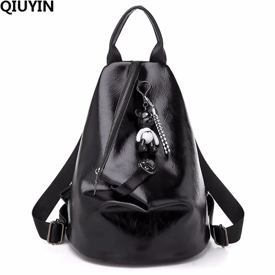 

QIUYIN Women Backpacks Hot Sale Fashion Causal Bags High Quality Bead Female Shoulder Bag PU Leather Backpacks For Girls