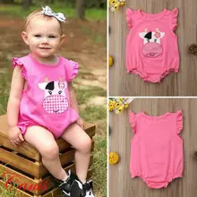 Хлопковый комбинезон для новорожденных, розовый комбинезон с цветочным рисунком для маленьких девочек, Летний комбинезон для малышей, цельный комбинезон, одежда, наряды