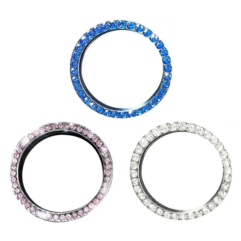 

Car Key One Button Start Ring VIP Chrome Metal Ring Glowing Alloy Stylish Simplicity Decorative Supplies Auto Accessories