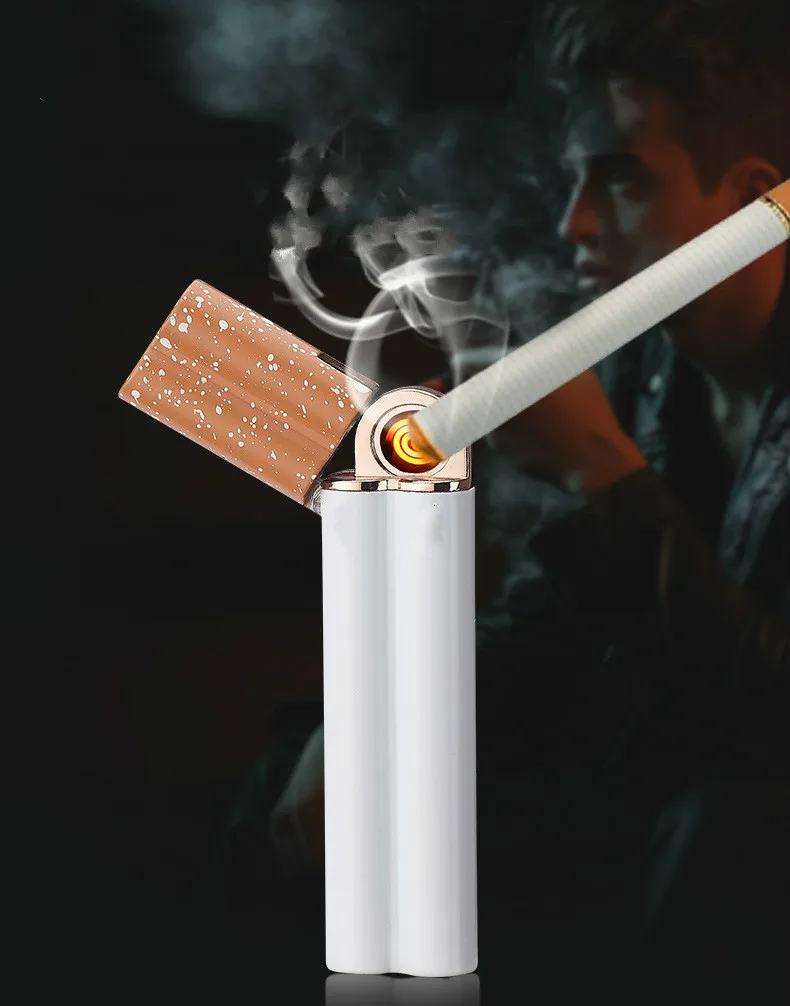

New cigarette USB charge mini lighter Two-sided cigarette lighter wire lighter portable environmentally friendly windproof