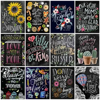 

Huacan Flower Diamond Painting Full Square Picture Mosaic Rhinestone 5D Diamond Embroidery Blackboard Drawing Home Decoration