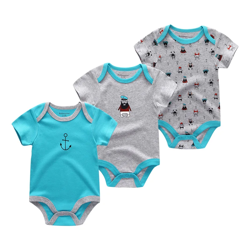 Для маленьких мальчиков одежда 3 шт./компл. мультфильм ropa bebe модная одежда для девочек костюм-боди для Одежда для новорожденных детей короткий рукав детский костюм пижамы