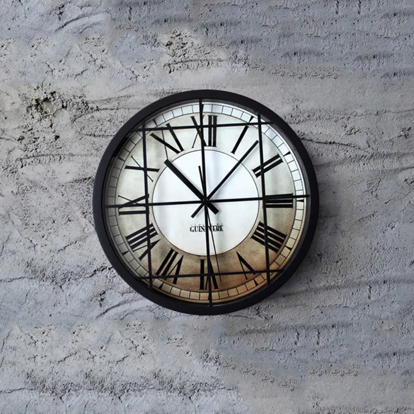 

New Wall Clock Loft Metal 30cm Wall Clock Modern Design Retro Quartz Wall Clock For Home Decor Nostalgic Wall Watch Dropshipping