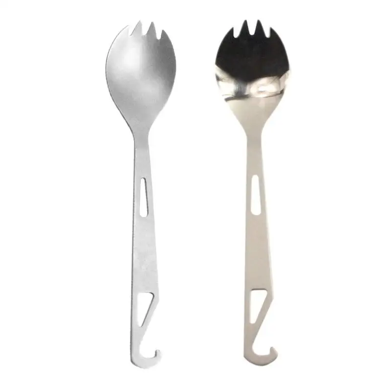 

Multi-function Outdoor Camping Picnic Tableware Titanium Fork Spoon Knife Cutlery Bottle Opener Outdoor Tableware