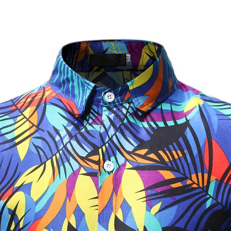 2019 Мужская гавайская рубашка мужская повседневная camisa masculina пляжные рубашки с