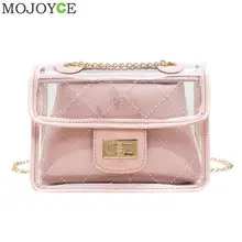 Модная брендовая женская сумка-мессенджер прозрачная сумка из ПВХ желе женские милые сумки через плечо повседневная женская сумка на плечо с цепочкой