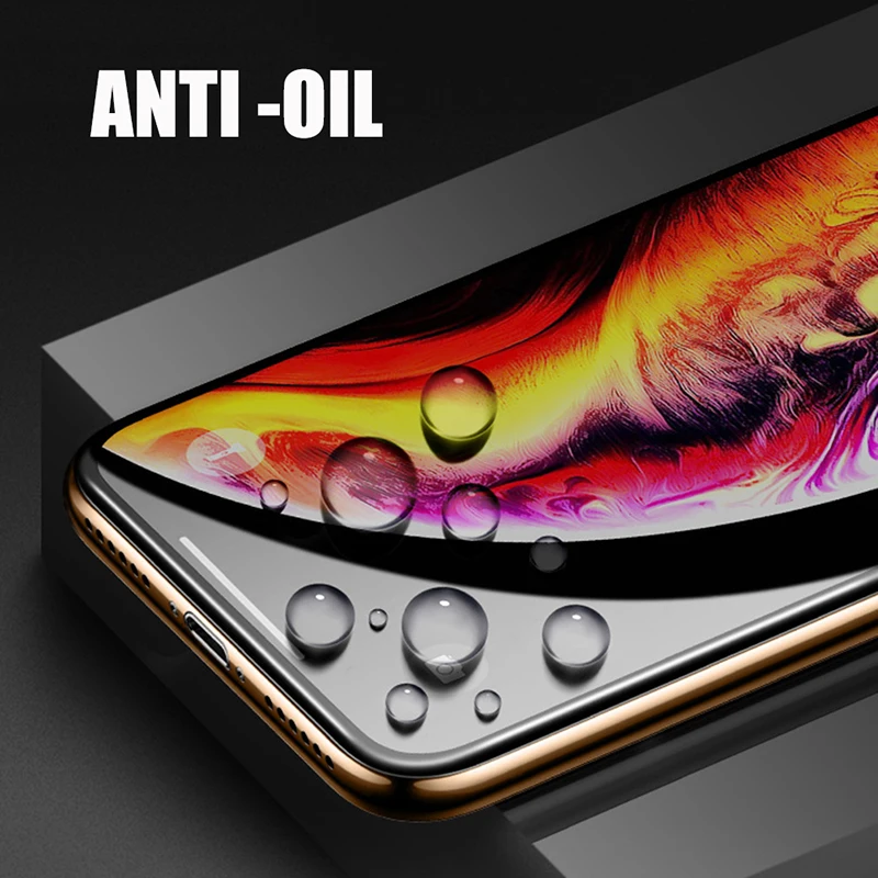 10D закаленное стекло для iPhone XR XS MAX X защита экрана закругленные края полное