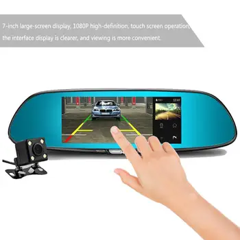 

Car Rear View Reversing Backup Camera Front And Rear Touch Screen Night Vision Wide Angle 6 Lane Spare Camera 7 Inch HD 1080P