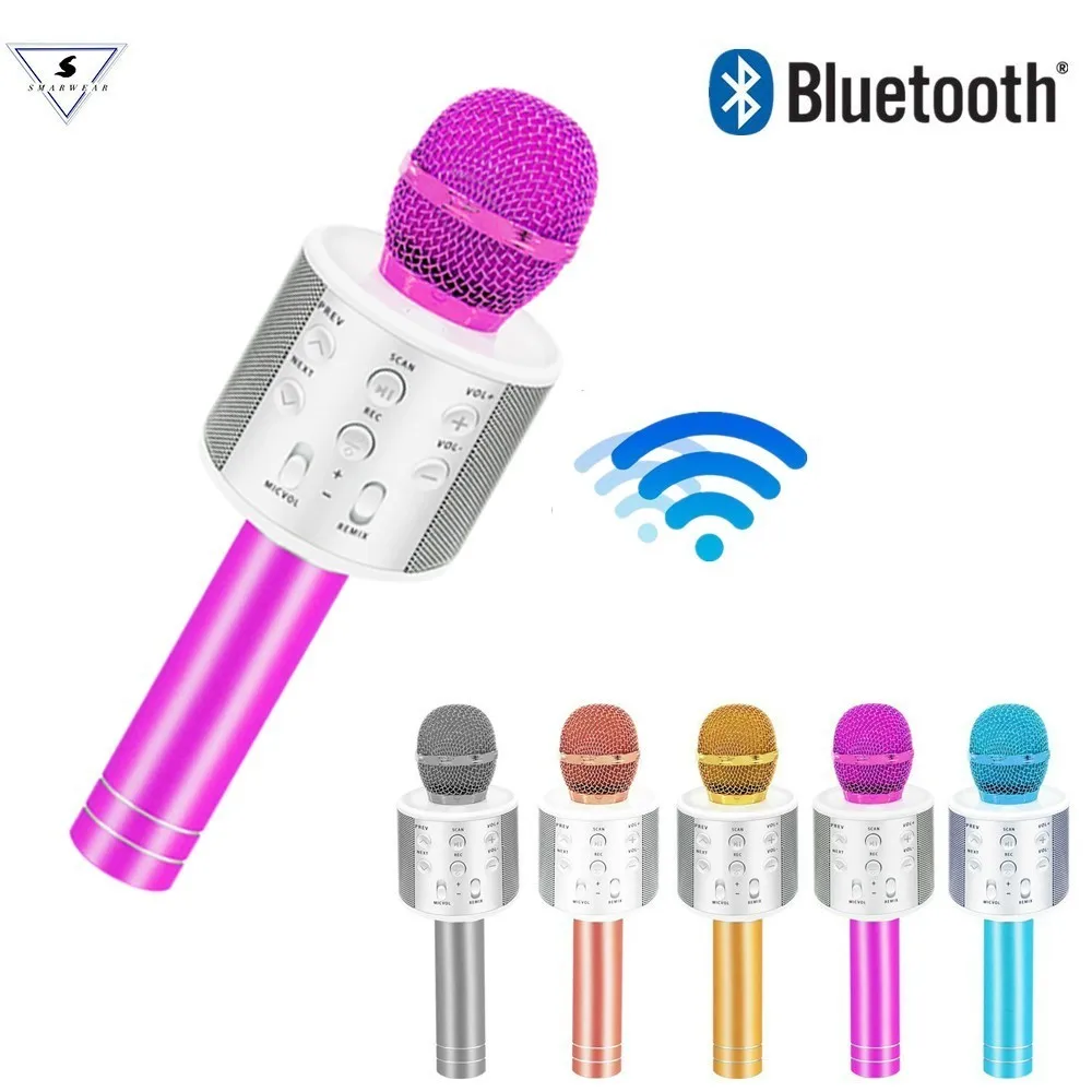 Новинка модный беспроводной конденсаторный микрофон Ssmarwear WS858 для караоке с Bluetooth