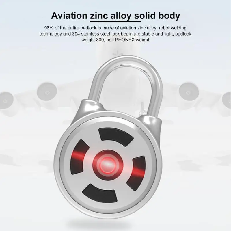 Smart Bluetooth Padlock Electronic Wireless Lock Keyless phone APP Control Password with Button Battery for home office