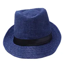 Новинка-мужская и женская пляжная шапка для отдыха, одноцветная Панама джазовая, шляпа, летняя льняная Солнцезащитная шляпа, дикая