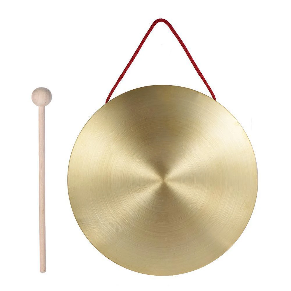 

22cm Hand Gong Brass Copper Chapel Opera Percussion with Round Play Hammer