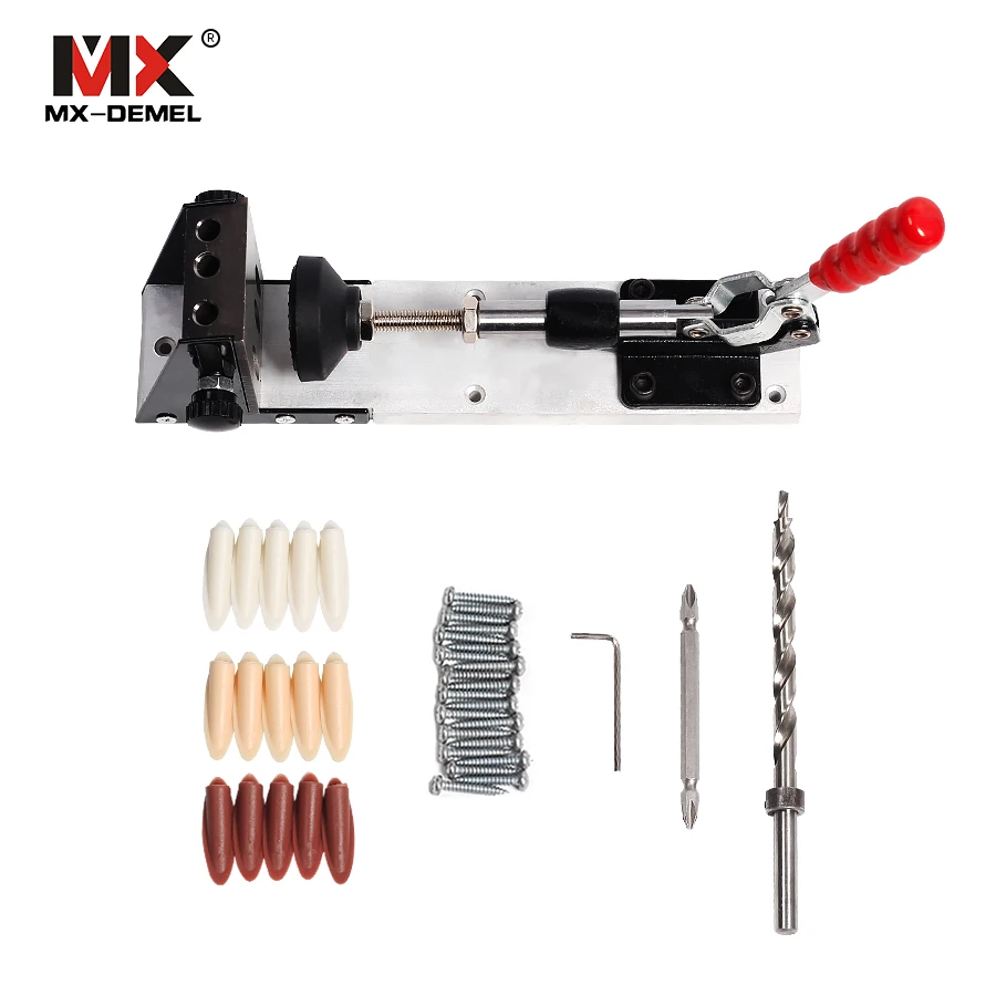 

Woodworking Carpenter Kit System Inclined Hole Drill Tools Clamp Base Drill Bit Kit System,Pocket Hole Jig Hand tools
