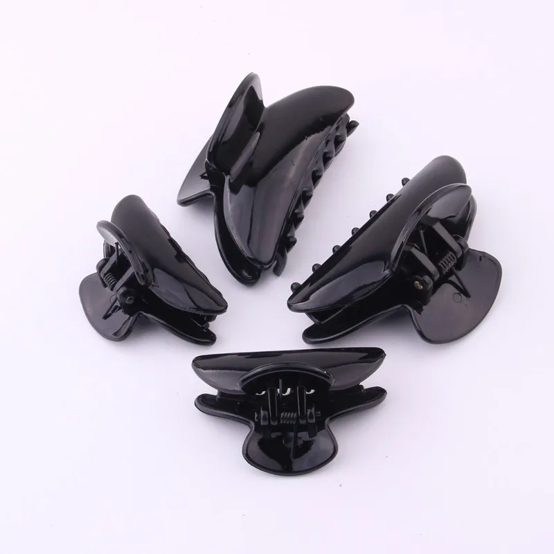 

2 PIECES/LOT DIY Plastic hair clamps accessories big size hair claws shining black grasp clips shower clips for women ON SALES