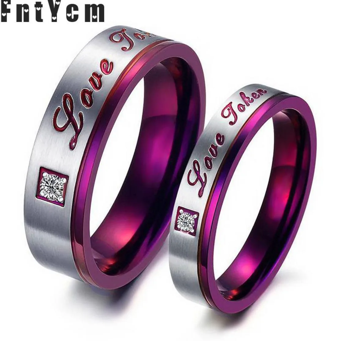 

Trendy 4mm And 6mm Purple Titanium Steel Lovers' Rings Engagement Party Decorations Wedding Decoration Anniversary