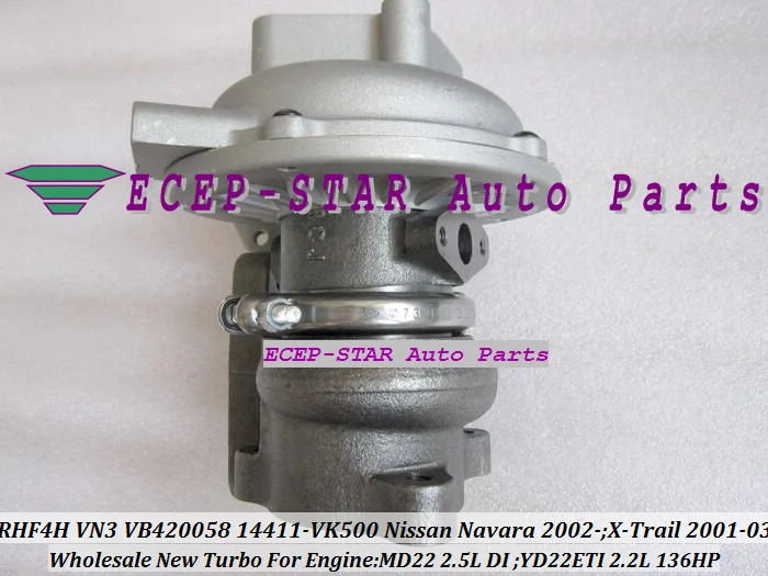 RHF4H VN3 VB420058 14411-VK500 TURBO Turbocharger For NISSAN Navara 2.5DI X-Trail MD22 2.5L YD22ETI 2.2L 136HP (7)
