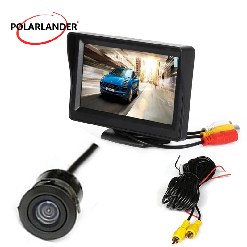 4 LED Reversing 170° Camera IP HD Car Rear View Kit 4.3'' Foldable LCD Monitor 