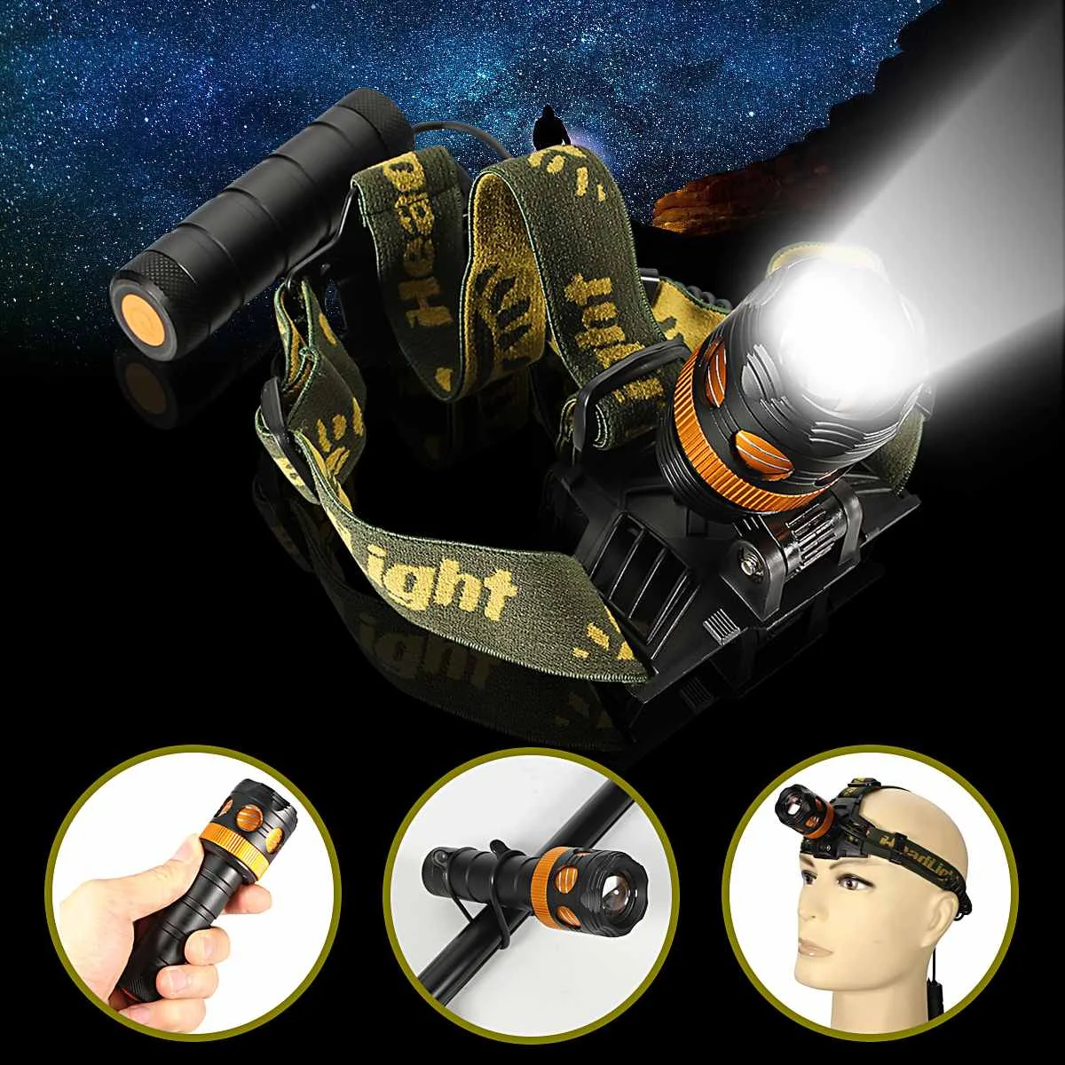 

Smuxi 3000lm T6 LED Zoom Headlight Flashlight Torch Bike Bicycle for hunting cycling mountaineering camping