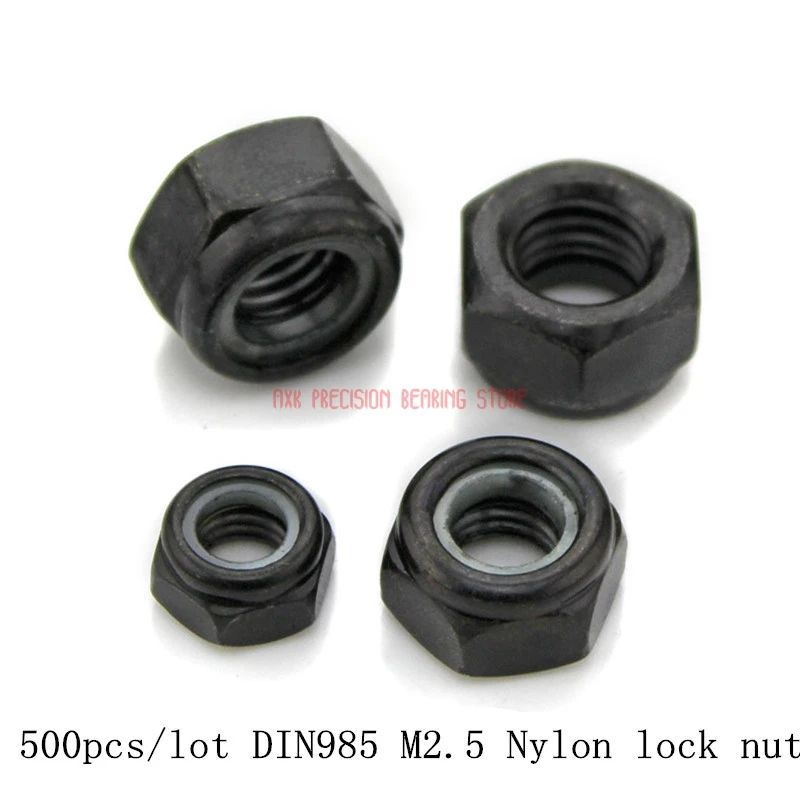 

2019 Hot Sale Promotion Rivet Nut Stainless Steel Rod 500pcs/lot Din985 M2.5 Nylon Lock Nut With Black Zinc Plated