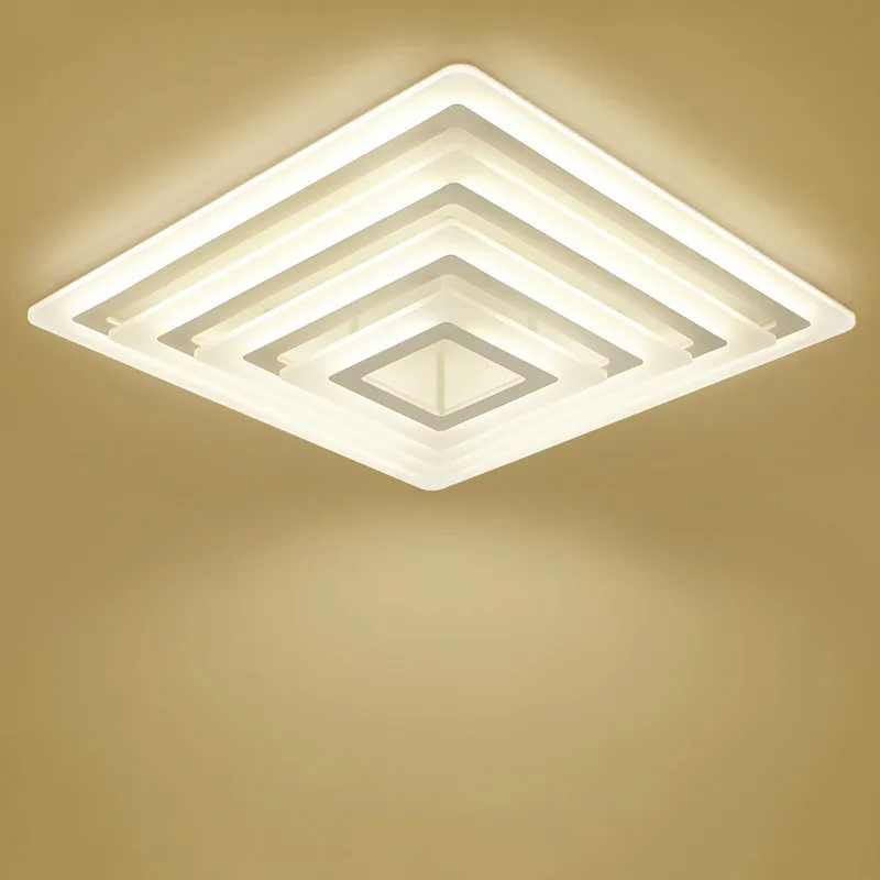 Modern Simple Square Dimmable Led Ceiling Lights Lustre Acrylic Metal Bedroom Light Dining Room Celing Lighting Lamp | Лампы и