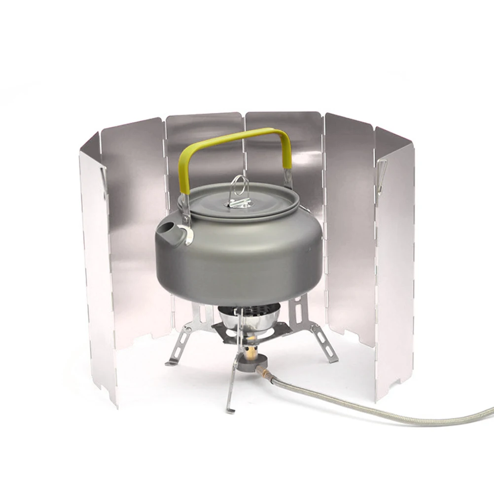 

9-Plate Wind Screen Shield Portable Aluminum Alloy Folding Camping Barbecue Outdoor Cooking Equipment