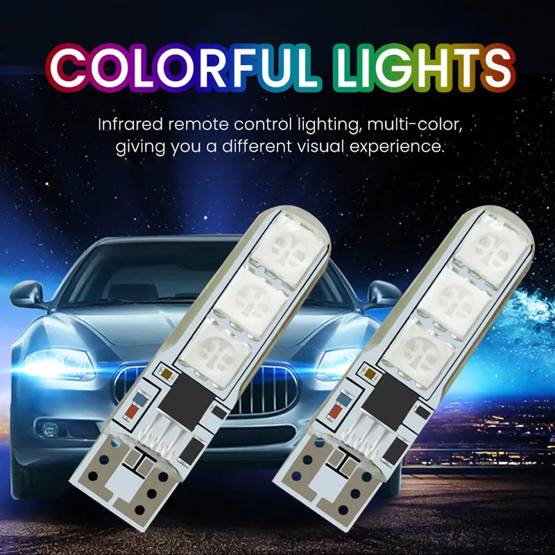 

Zarpooz 2Pcs Width Lamp And One Controller New With Remote Control Silicone Car 8 Colors Strobe Light Kit