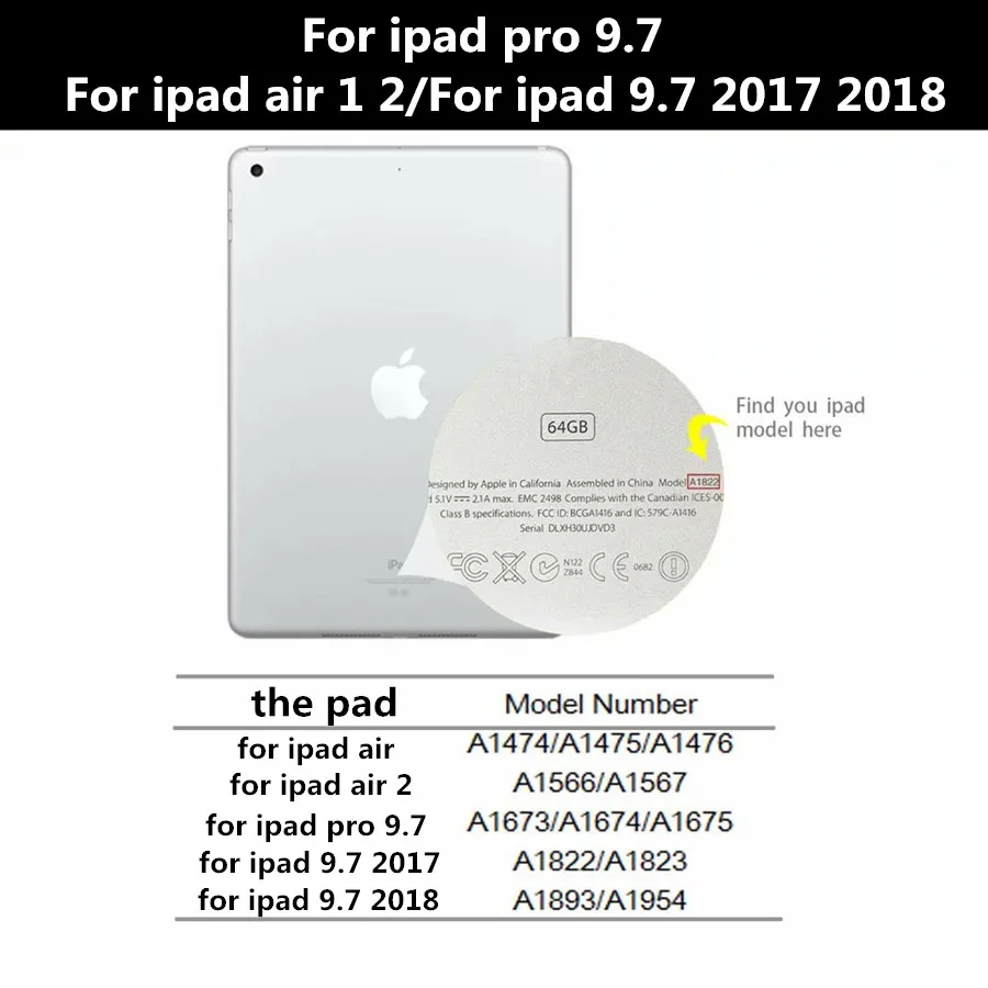 Роскошный чехол для нового iPad 9 7 2018 модель A1893 планшета Pro 7/iPad air PU кожаный