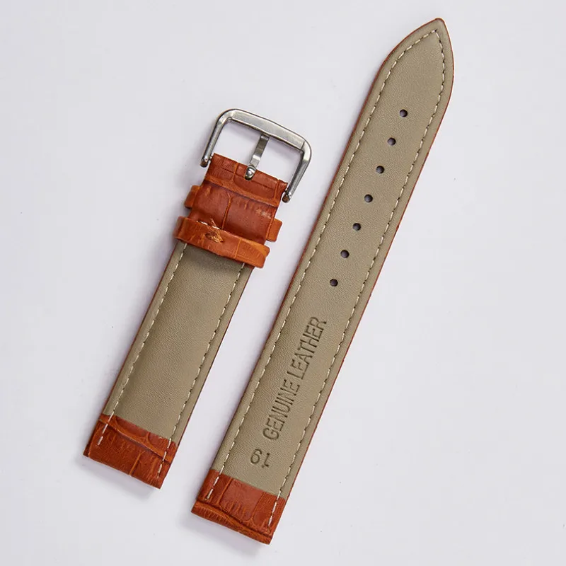 6 Colors Watch Strap Brown Black Red White Leather Calf Leather Watch Accessories Replacement 12mm 14mm 16mm 18mm 20mm 22mm 24mm
