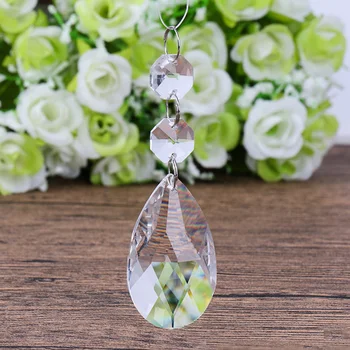 

10pcs Crystals Beads Hangings Lamp Prisms Acrylic Octagonal Beads Christmas Wedding Party Hanging Curtain Interior Decor