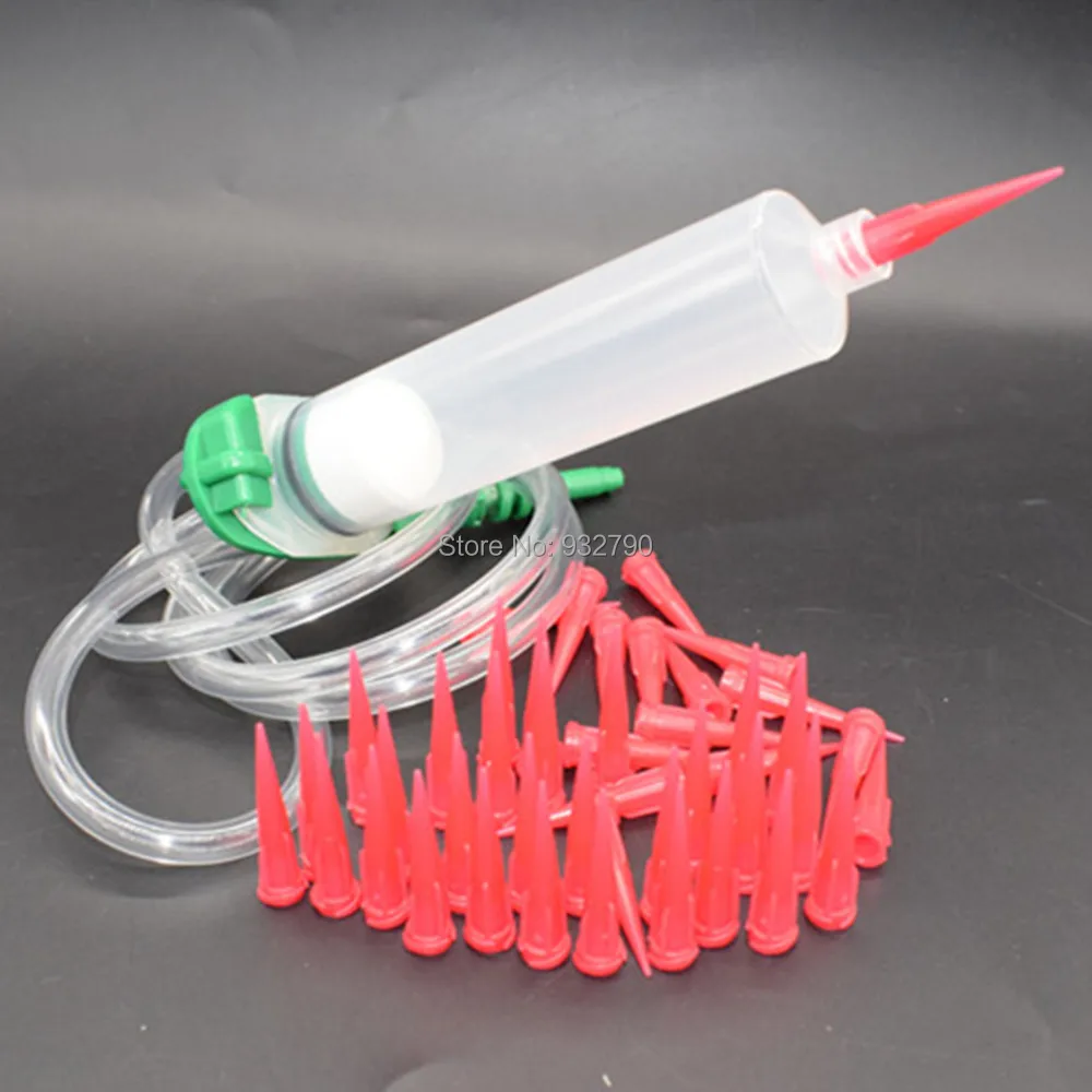 

100pcs Blunt Tip Needle 25 Gauge + 30cc Sealant Silicone Glue Liquid Dispenser Dispensing Needle Syringe + 30cc Syringe Adapter