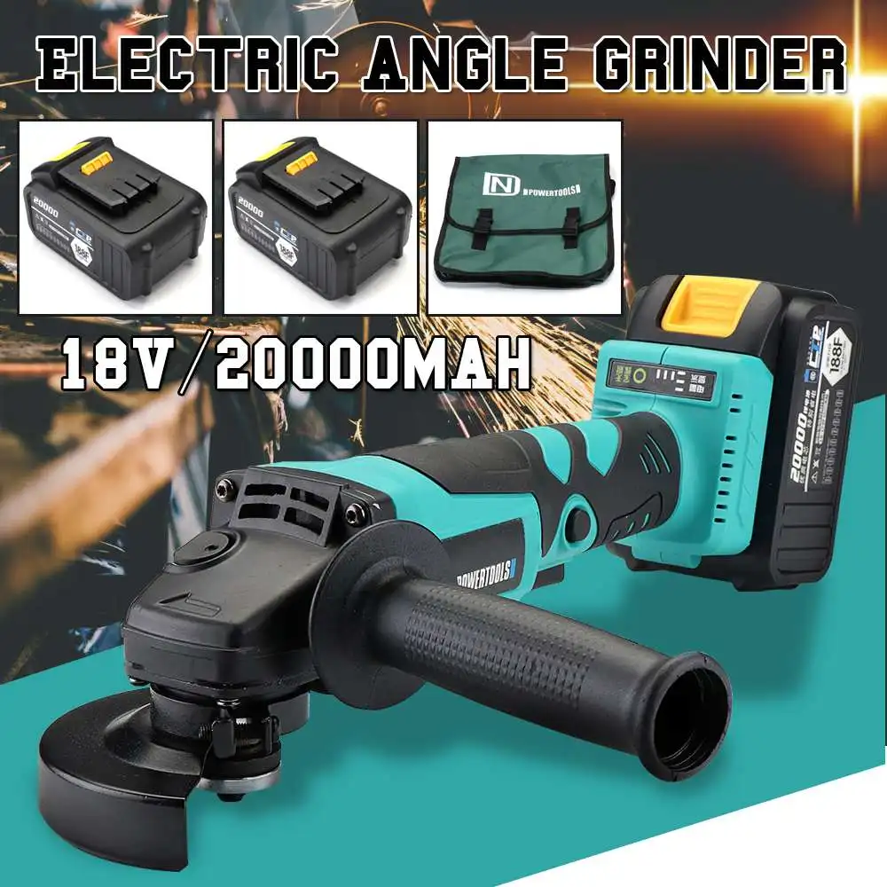 

18V Brushless Cordless Electric Angle Grinder Tool Rechargable Lithium Li-ion Battery for Home polishing ,cutting, grinding