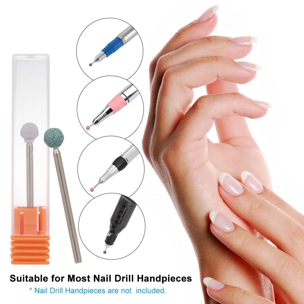 

2pcs Ceramic Nail Drill Bit Manicure Machine Accessories Rotary Electric Nail Files Manicure Cutter Nail Art Tools
