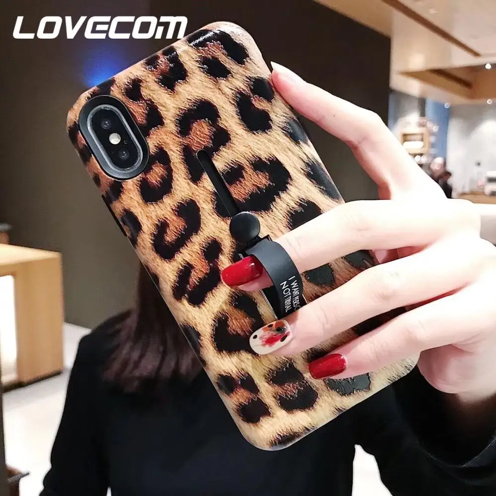 

LOVECOM Phone Case For iPhone XS Max XR XS 6 6S 7 8 Plus X Hot European Style Leopard Soft Phone Back Cover Cases Stand Holders