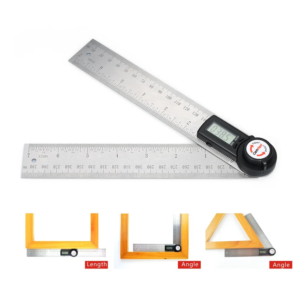 

Protractors And Ruler Combination Square Digital Protractor Angle Ruler Stainless Steel Angle Finder Clinometer Lcd 200MM Gauge