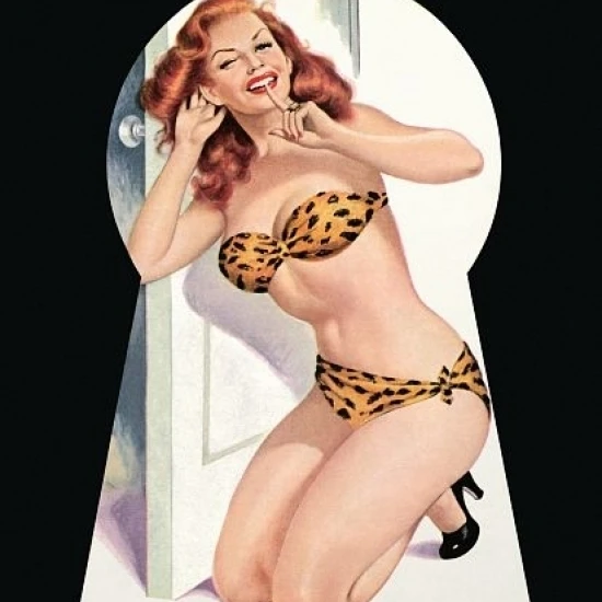 Pin Up Redhead Caught In The Keyhole Poster Print (36 x 54) |
