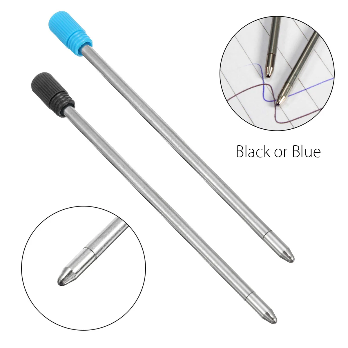 

NEW 7cm Metal Pen Refill Black Blue Ballpoint Pen Refill Metal For Student Pen Rod Cartridge Core Or Other Crystal Pens