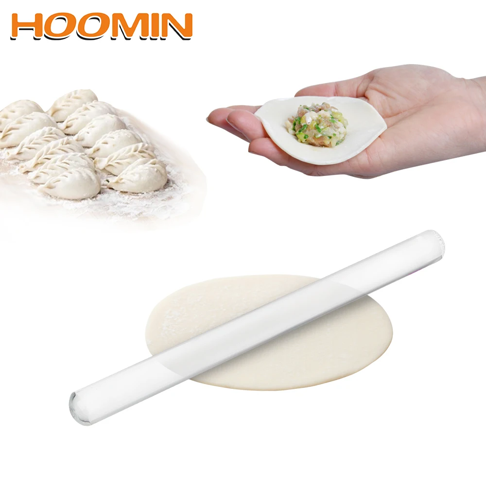 

HOOMIN Non-stick Cake Cookies Roller Pastry Boards Cake Tools Acrylic Rolling Pins Transparent for Polymer Clay Fondant Rollers