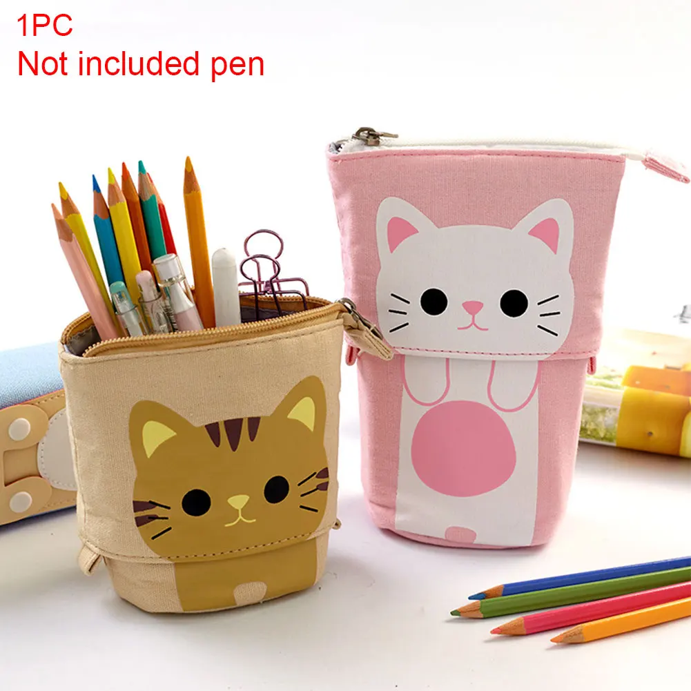 

Stationery Pencil Case Cute Gift School Pen Box Girls Boys Zipper Retractable Holder Multifunctional #0109